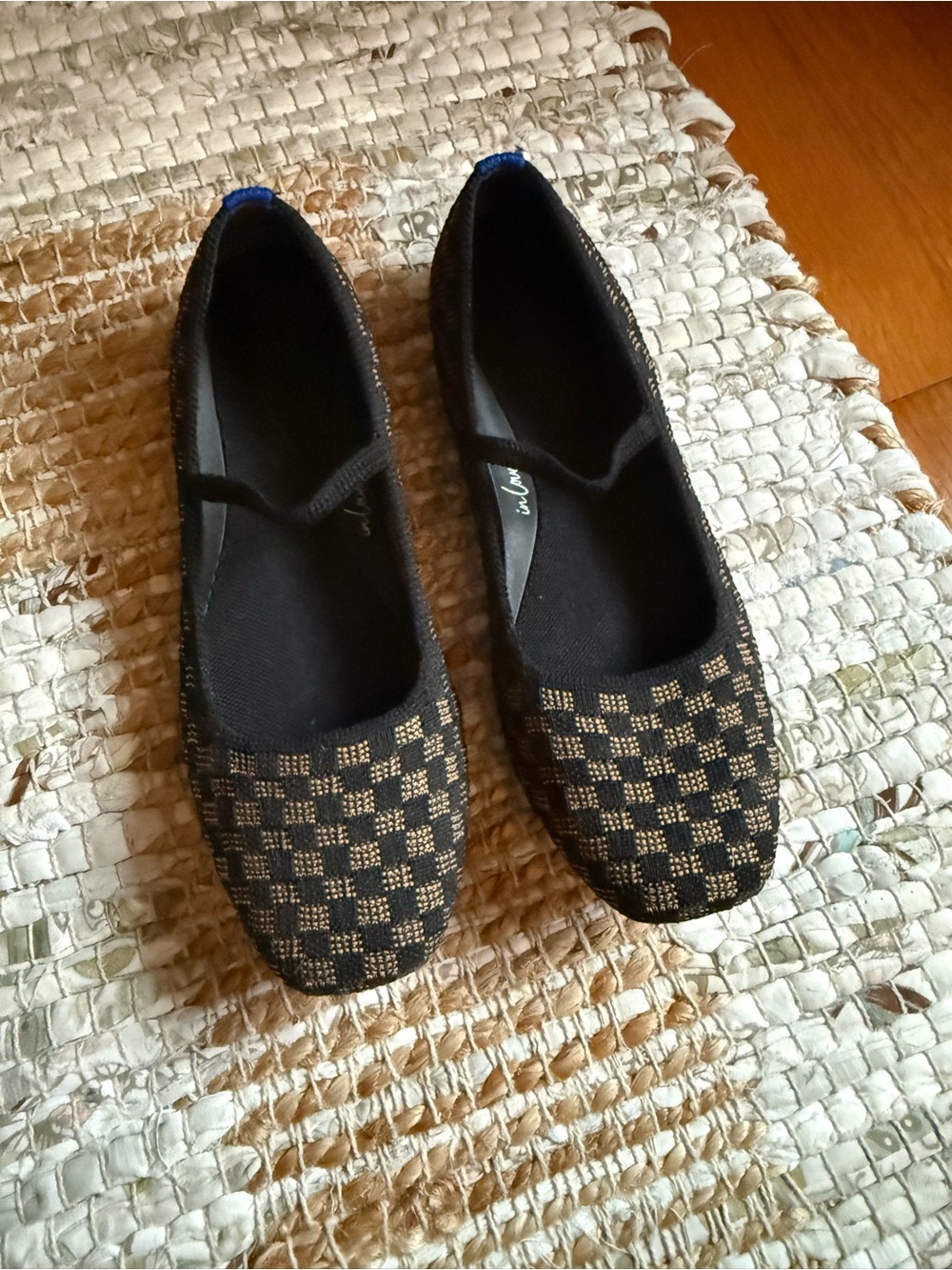 Rothy’s Black and Gold Check Ballet Flats - Women